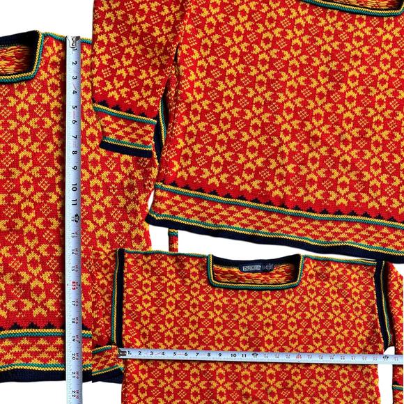 Lands' End Made in Norway 100% Wool Boxy Sweater Sz L - Picture 3 of 4